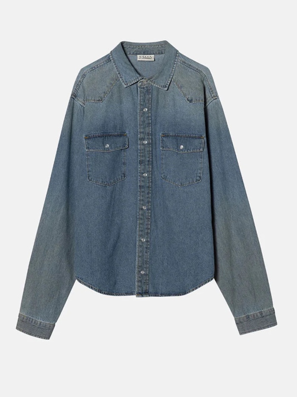 Elwood Pearl Snap Chambray Shirt Size M NWT